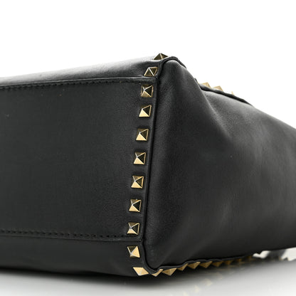 Valentino Garavani Vitello Rockstud Double Handle Tote Black 10 of 14