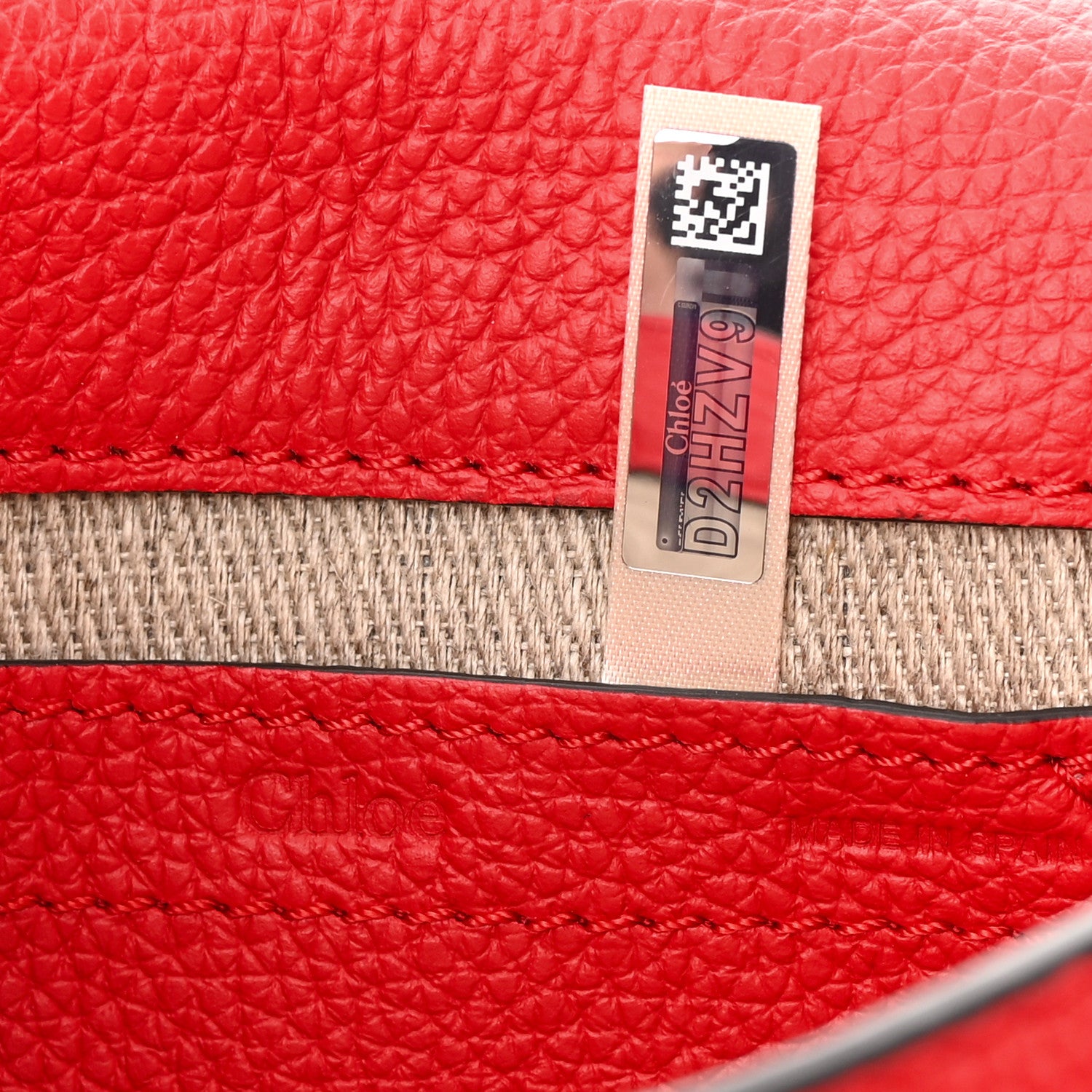 Chloe Grained Calfskin Small Marcie Saddle Bag Red 6 of 9