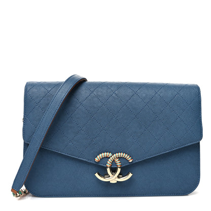 Chanel Grained Calfskin Quilted Cuba Flap Blue 1 of 10