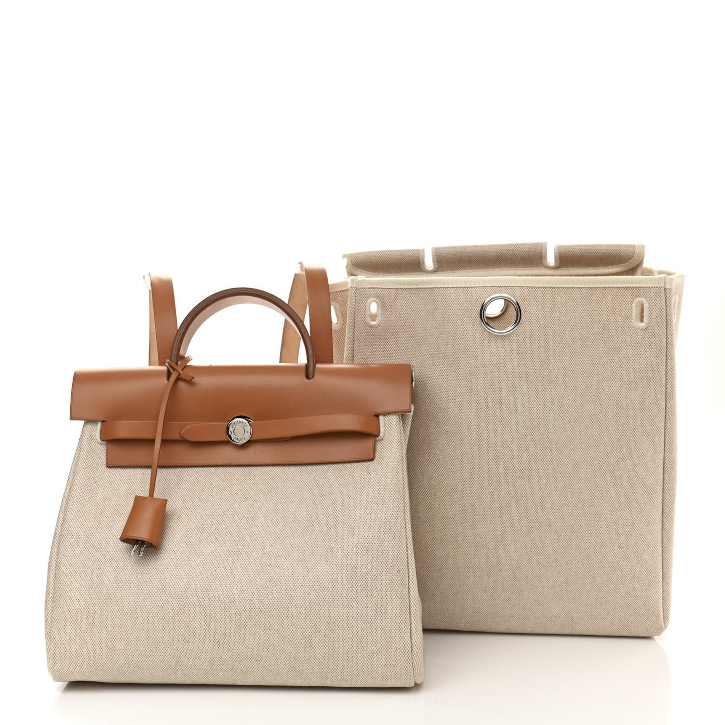 Toile Vache Calfskin Herbag 30 PM Backpack Natural