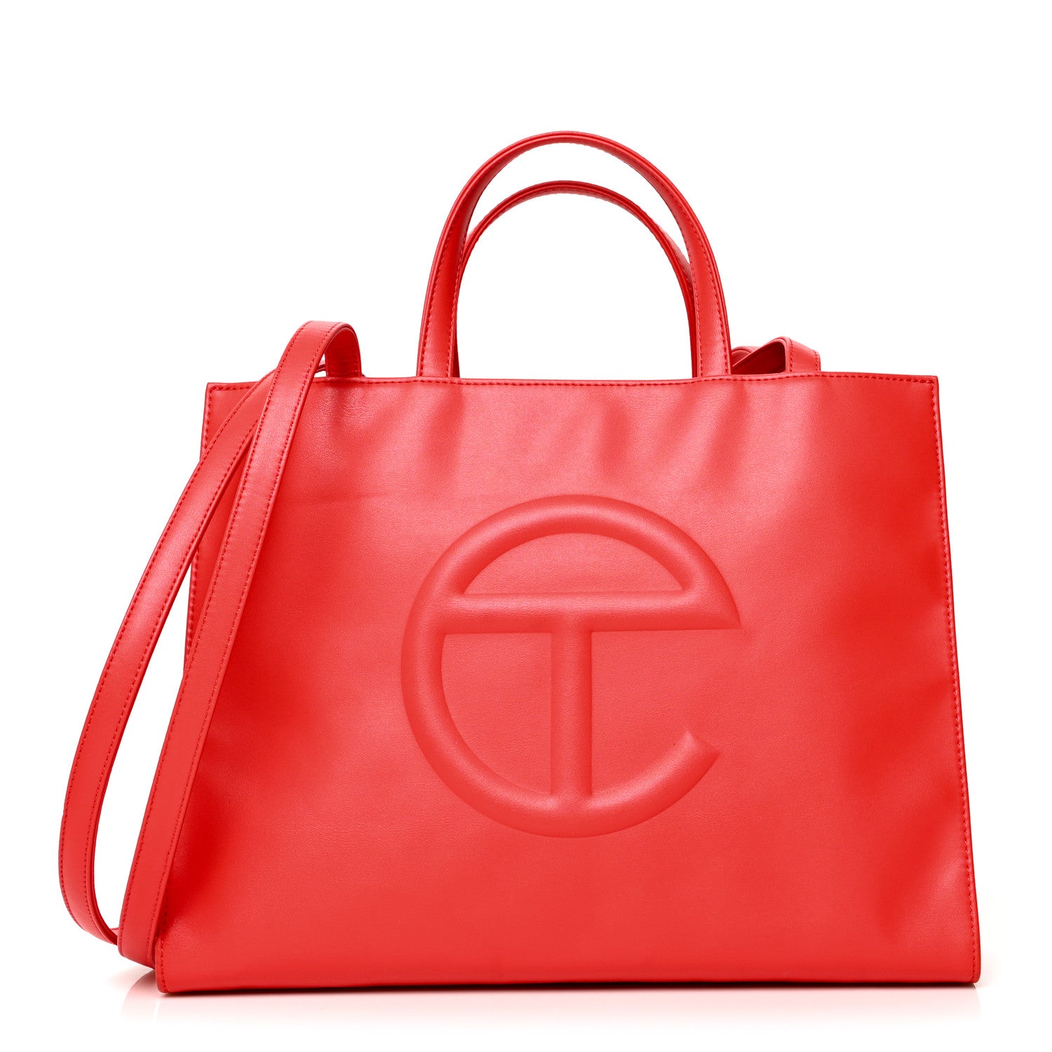 Telfar Vegan Leather Medium Shopping Bag Red 1 of 14
