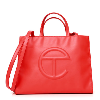Telfar Vegan Leather Medium Shopping Bag Red 1 of 14