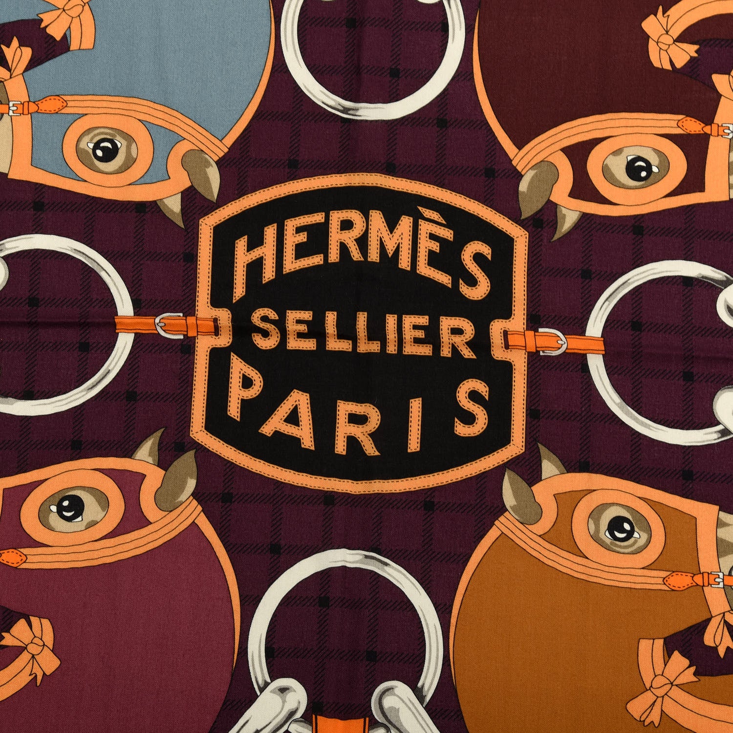 Hermes Cashmere Silk Tatersale Shawl 140 2 of 4