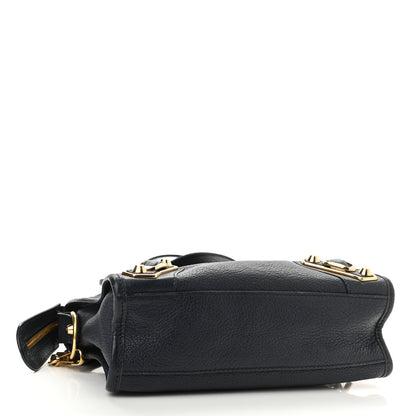 Balenciaga Chevre Gold Metallic Edge Hardware Mini City Bleu Nuit Dark Sea 4 of 12