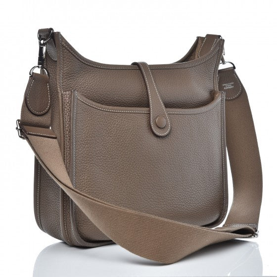 Hermes Taurillon Clemence Evelyne III PM Etoupe 3 of 10