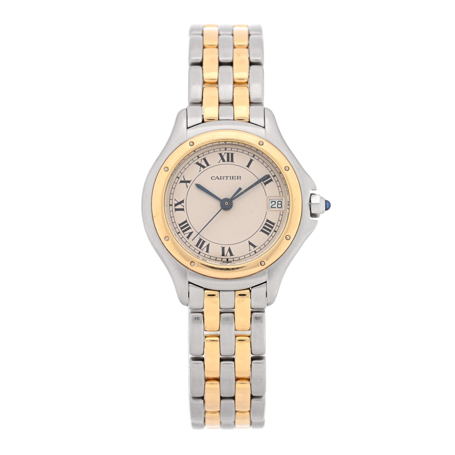 Cartier Stainless Steel 18K Yellow Gold 26mm Cougar Quartz Watch 1 of 4