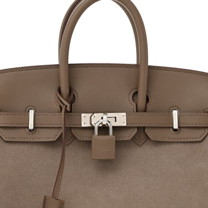 Hermes Veau Doblis Swift Grizzly Birkin 25 Etoupe 7 of 10