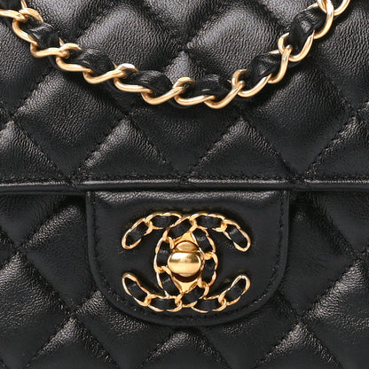 Chanel Lambskin Quilted Mini Strass On Top Flap Black 9 of 12