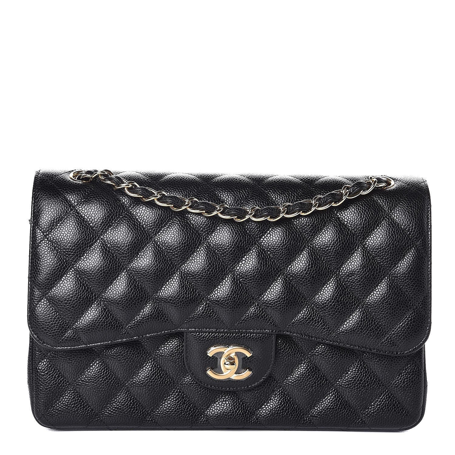 Chanel Caviar Quilted Jumbo Double Flap Black 1 of 8