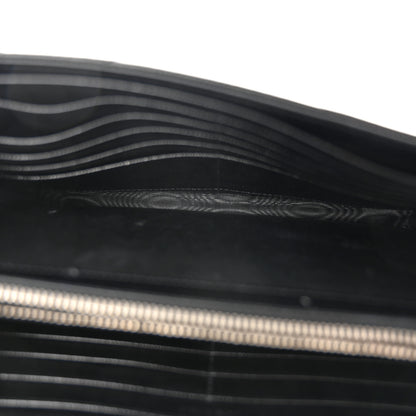 Saint Laurent Grain De Poudre Matelasse Chevron Monogram Chain Wallet Black 6 of 13