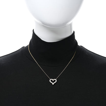 Tiffany 18K Yellow Gold Diamond Small  Heart Pendant Necklace 2 of 4