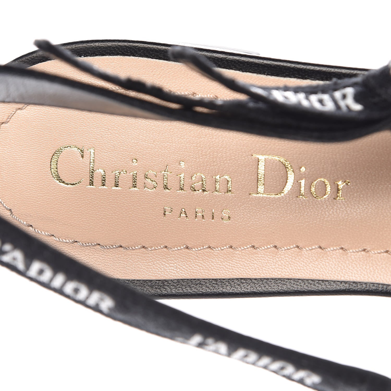 Christian Dior Calfskin Ribbon Checker Print J'Adior Slingback Ballet Flats 38 Black White 7 of 9