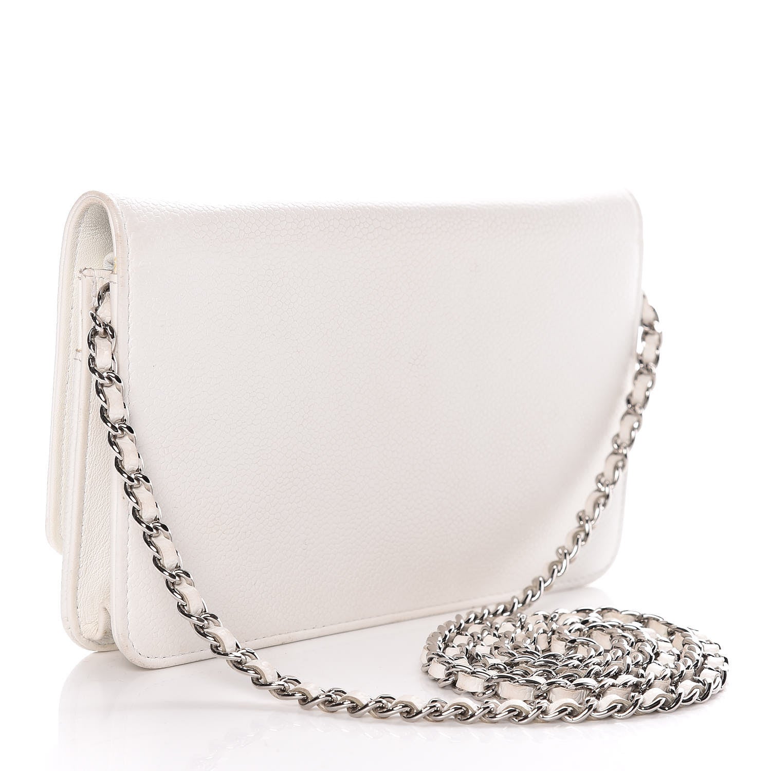 Chanel Caviar Timeless CC Wallet on Chain WOC White 3 of 13