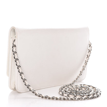 Chanel Caviar Timeless CC Wallet on Chain WOC White 3 of 13