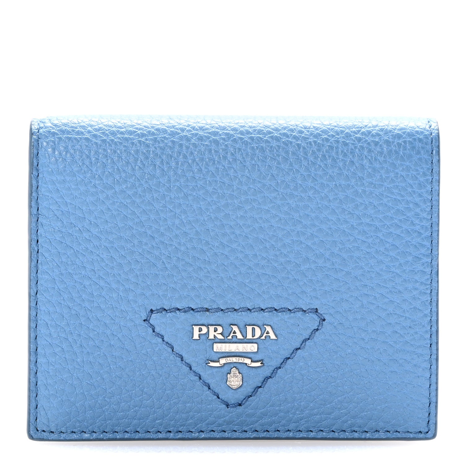Prada Vitello Daino Small Bi-Fold Wallet Mare 1 of 9
