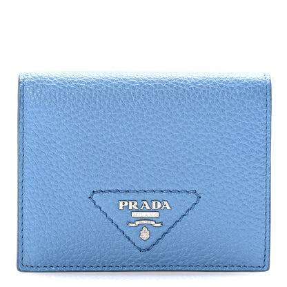 Prada Vitello Daino Small Bi-Fold Wallet Mare 1 of 9