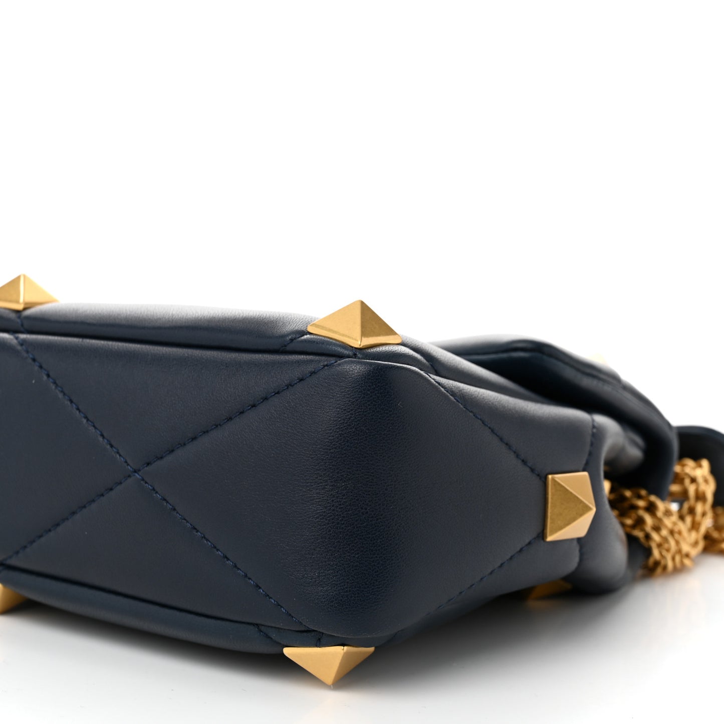 Nappa Large Roman Stud Shoulder Bag Marine