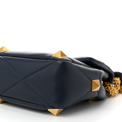 Valentino Garavani Nappa Large Roman Stud Shoulder Bag Marine 9 of 9