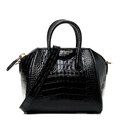 Givenchy Calfskin Crocodile Embossed Mini Antigona Black 1 of 13