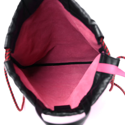 Gucci Grained Calfskin Logo Drawstring Backpack Box Pink Green Black 5 of 12