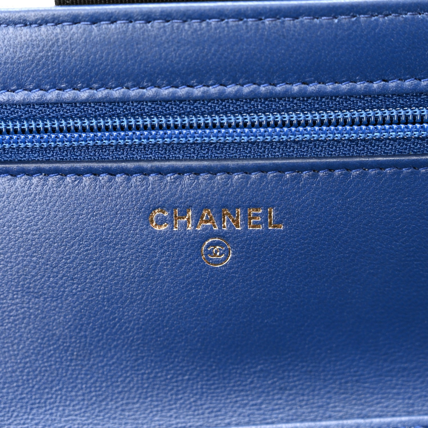 Chanel Lambskin Quilted Elegant CC Wallet On Chain WOC Blue Black 6 of 11