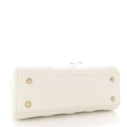 Christian Dior Lambskin Cannage Small My ABCDior Lady Dior White 4 of 10