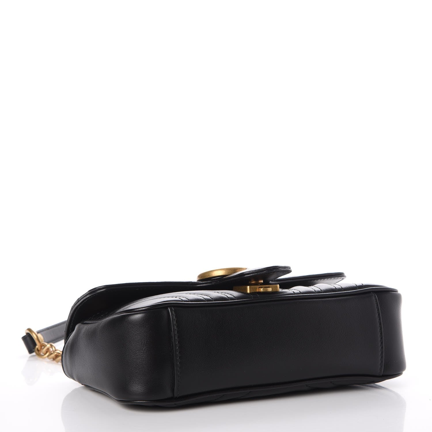 Gucci Calfskin Matelasse Mini GG Marmont Shoulder Bag Black 4 of 8