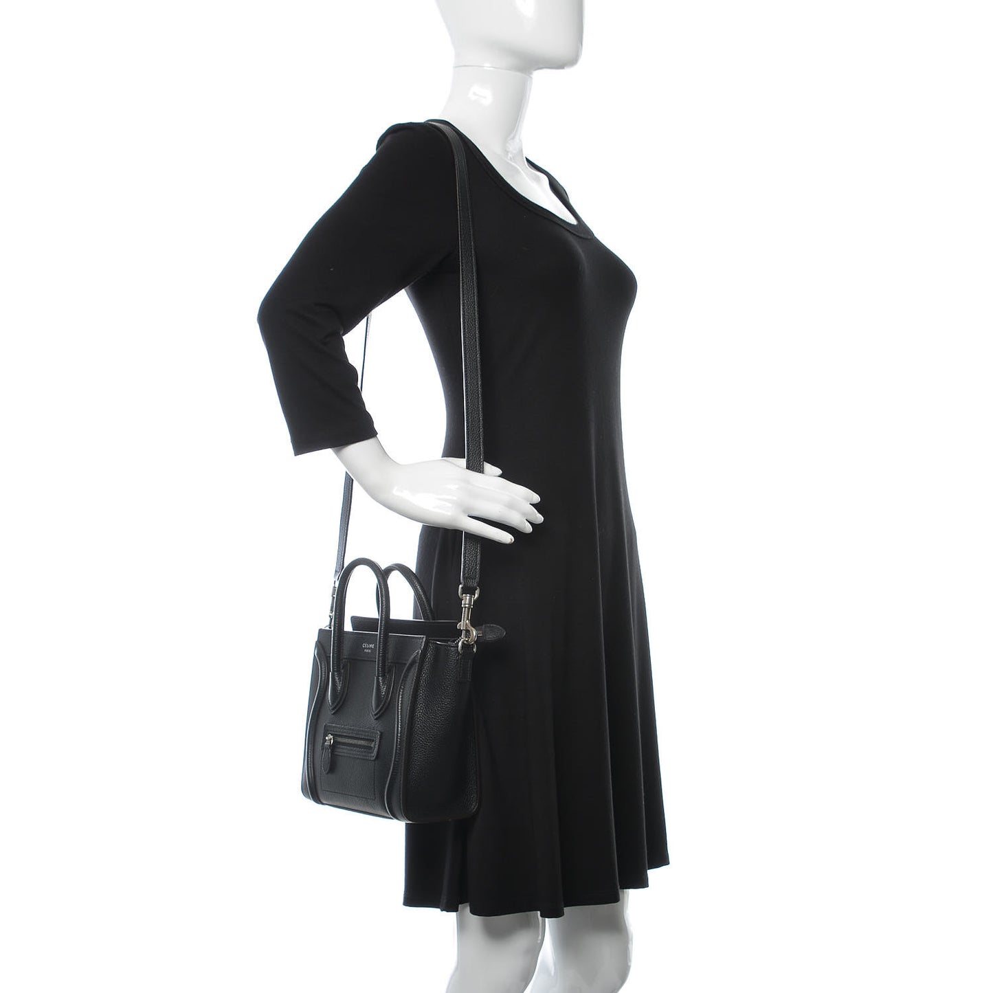 Drummed Calfskin Nano Luggage Black
