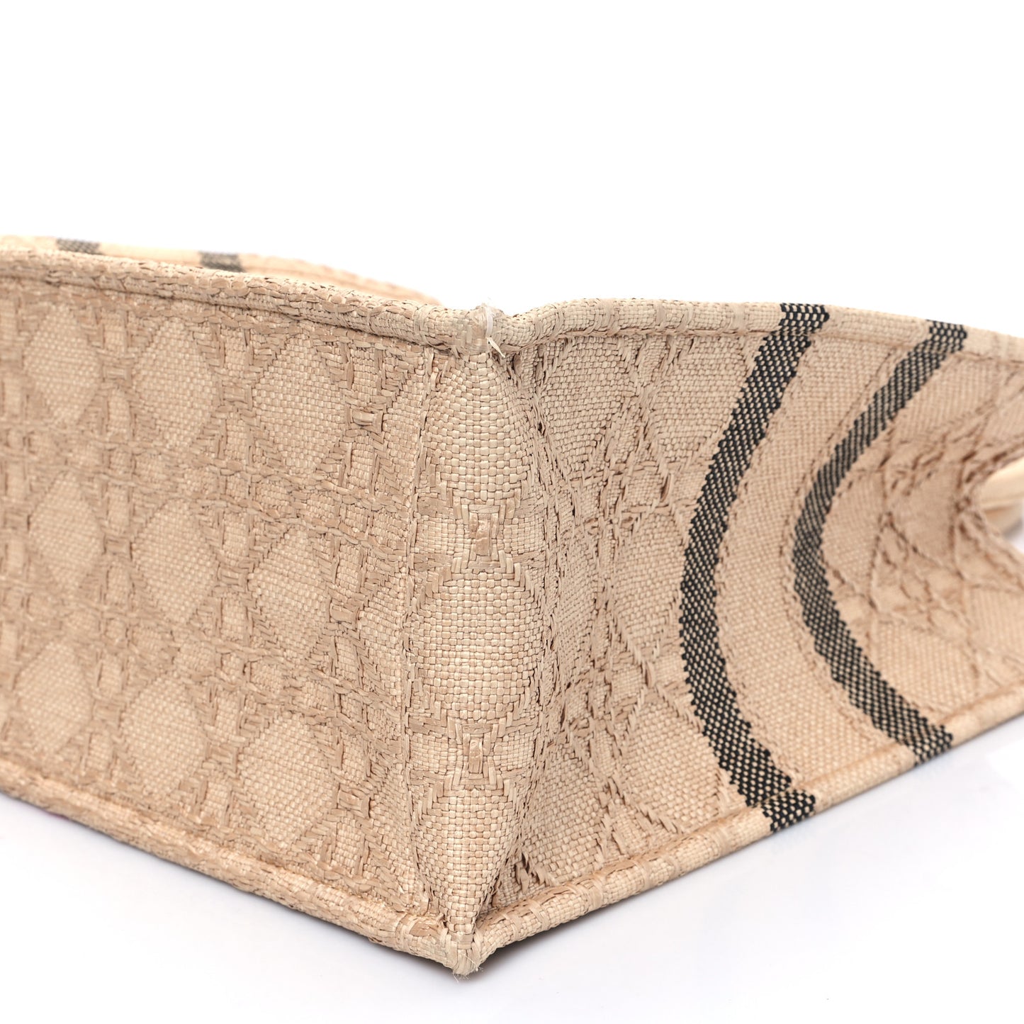 Raffia Cannage Large Book Tote Natural