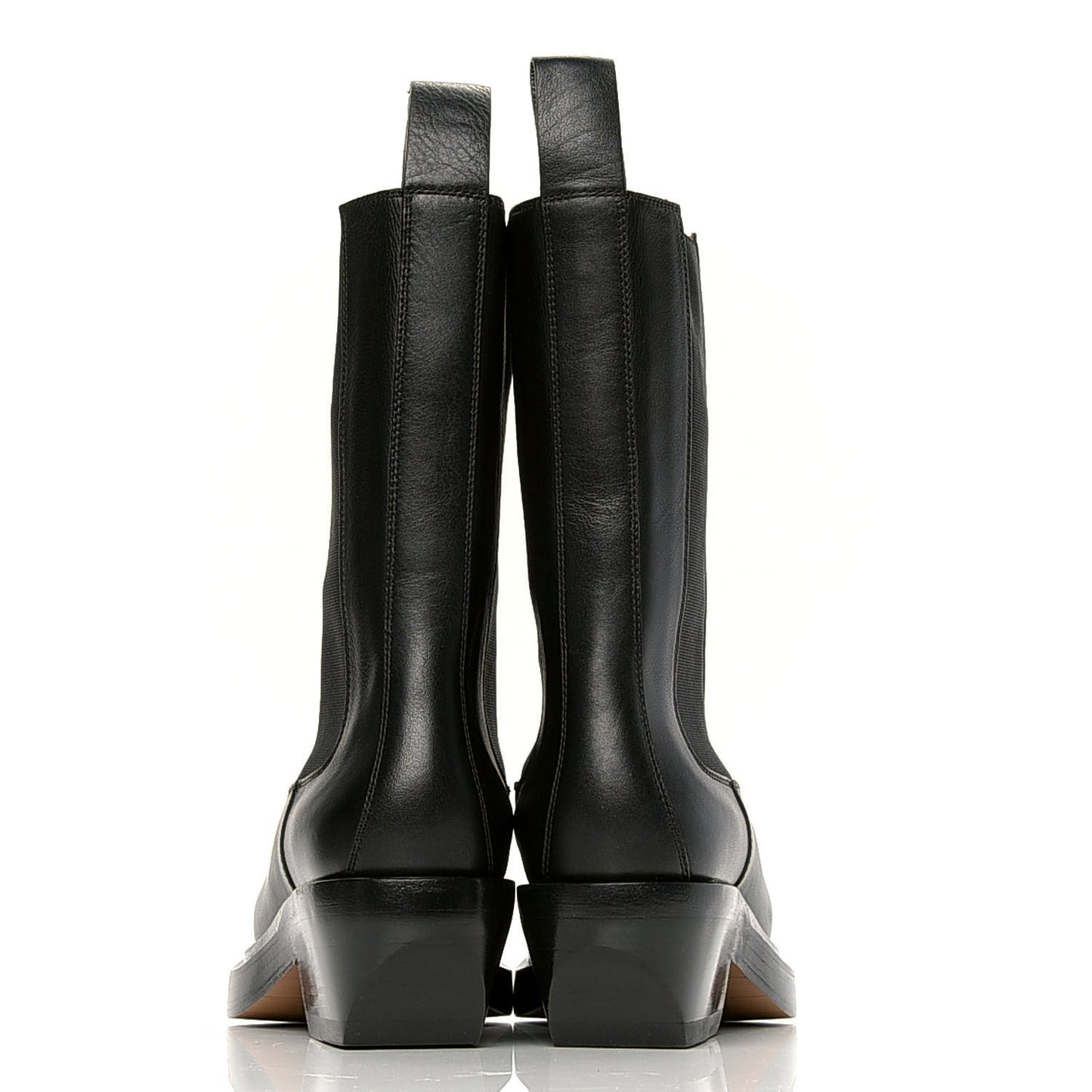Calfskin Lean Mid-Calf Boots 38 Black