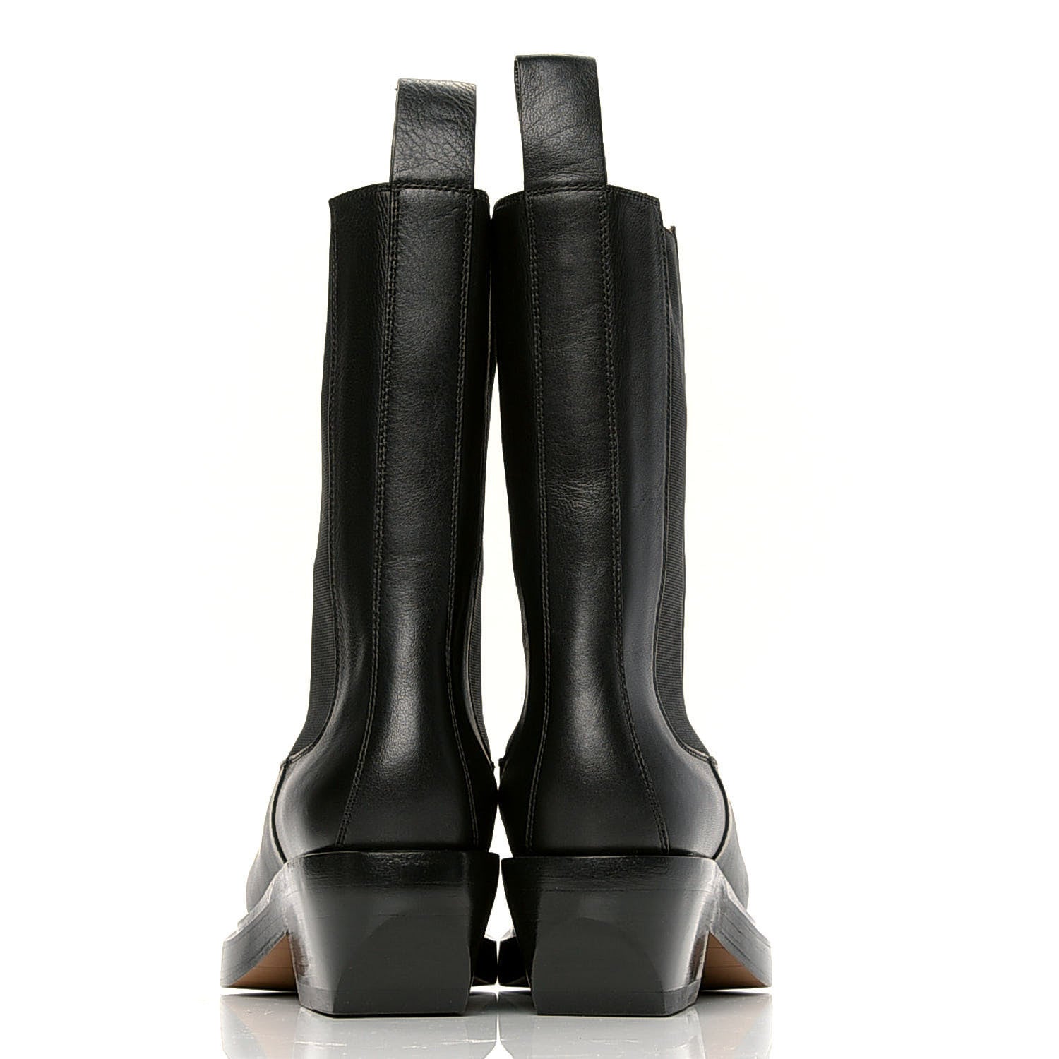 Bottega Veneta Calfskin Lean Mid-Calf Boots 38 Black 5 of 11