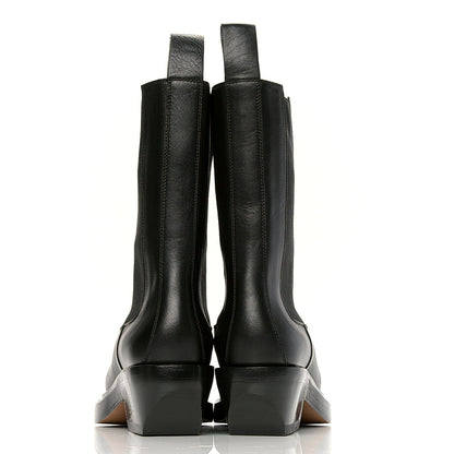 Bottega Veneta Calfskin Lean Mid-Calf Boots 38 Black 5 of 11