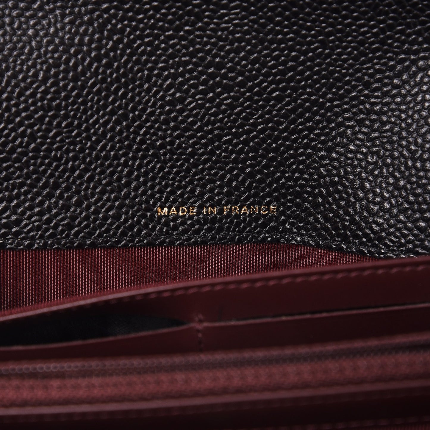 Caviar Quilted Large Gusset Flap Wallet Black