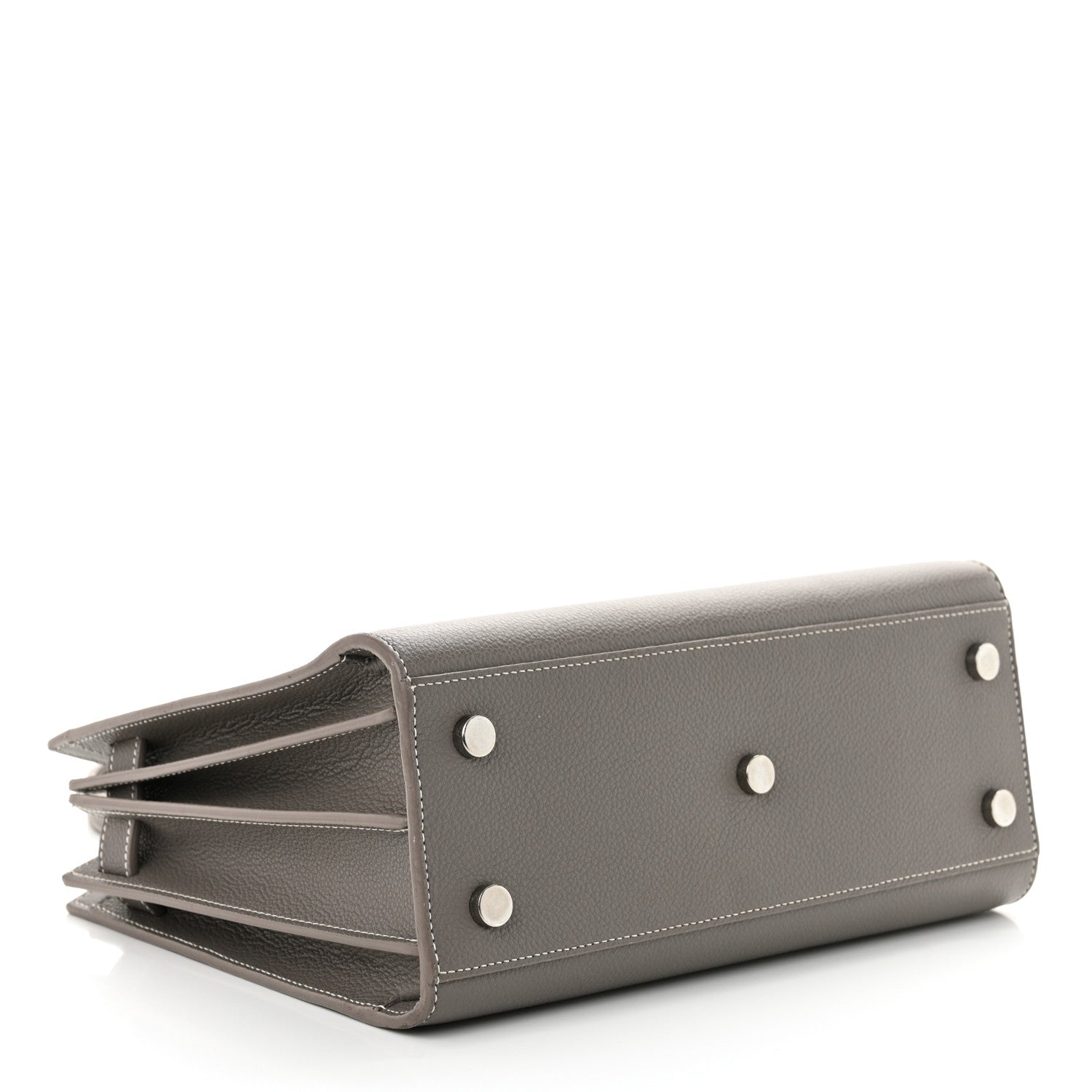 Saint Laurent Grained Calfskin Topstich Baby Sac De Jour Grey 5 of 18