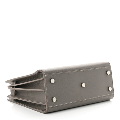 Saint Laurent Grained Calfskin Topstich Baby Sac De Jour Grey 5 of 18