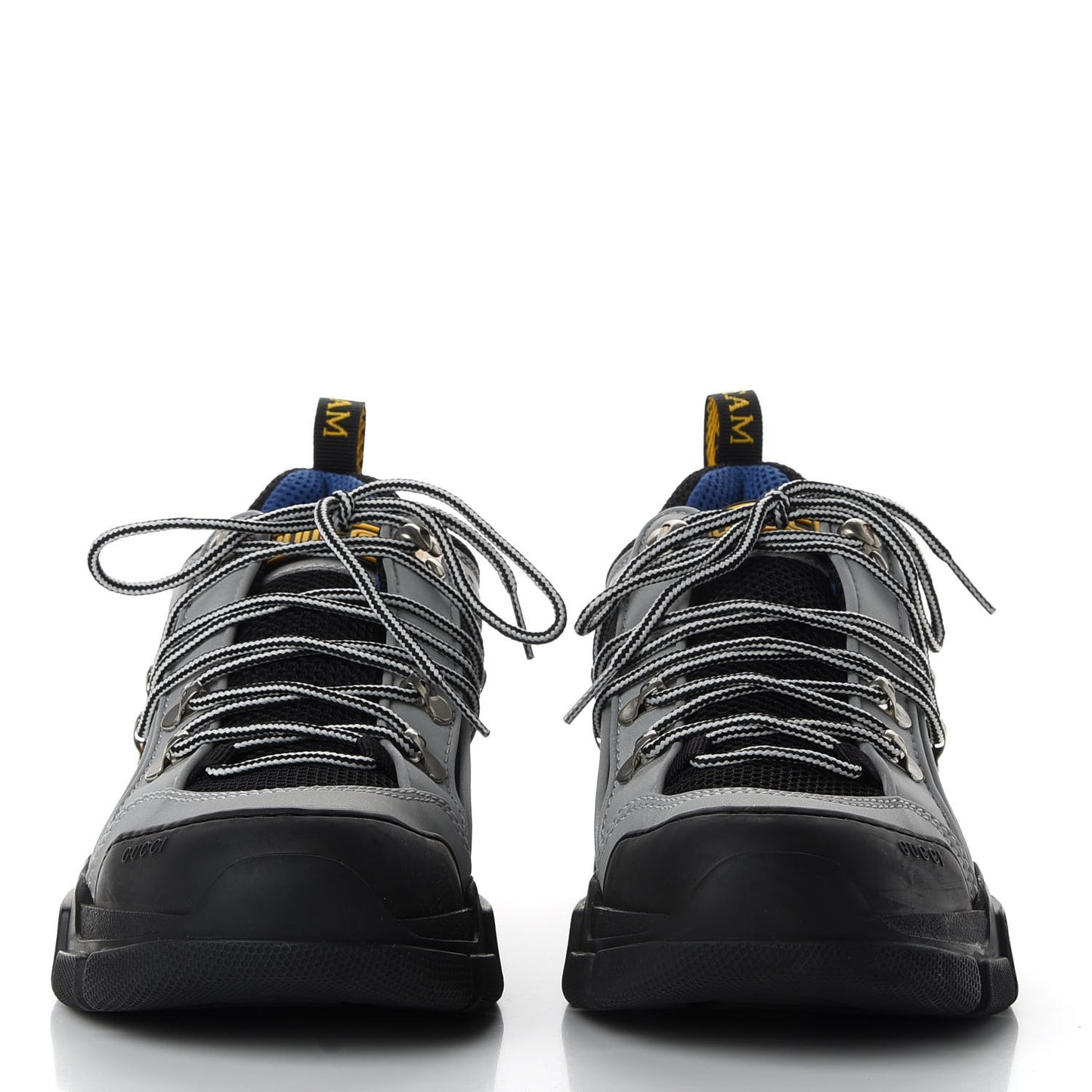 X SEGA Mesh Technical Canvas Calfskin Reflective Mens Flashtrek Sneakers 8 Silver Black