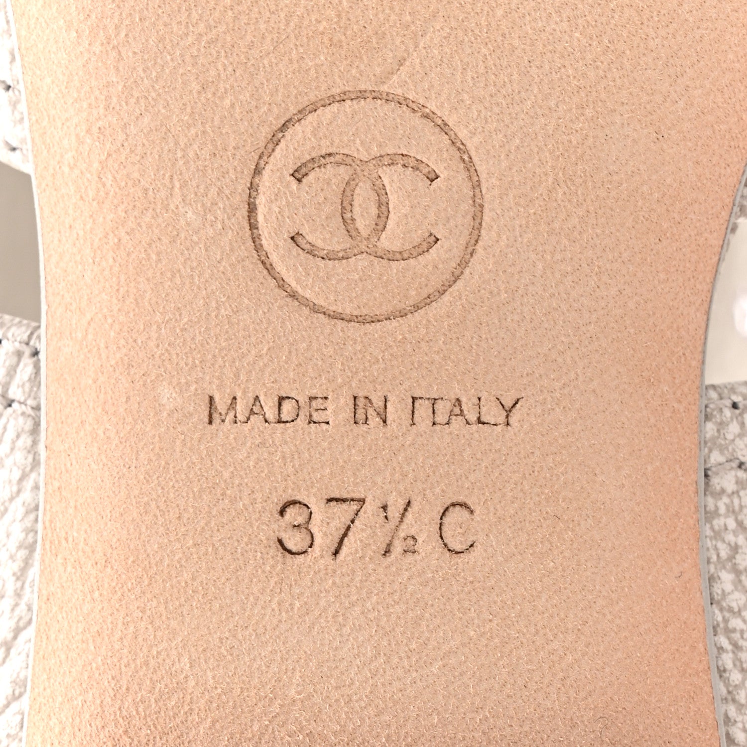 Chanel Iridescent Calfskin Logo CC Turnlock Sandals 37.5 Grey 7 of 10