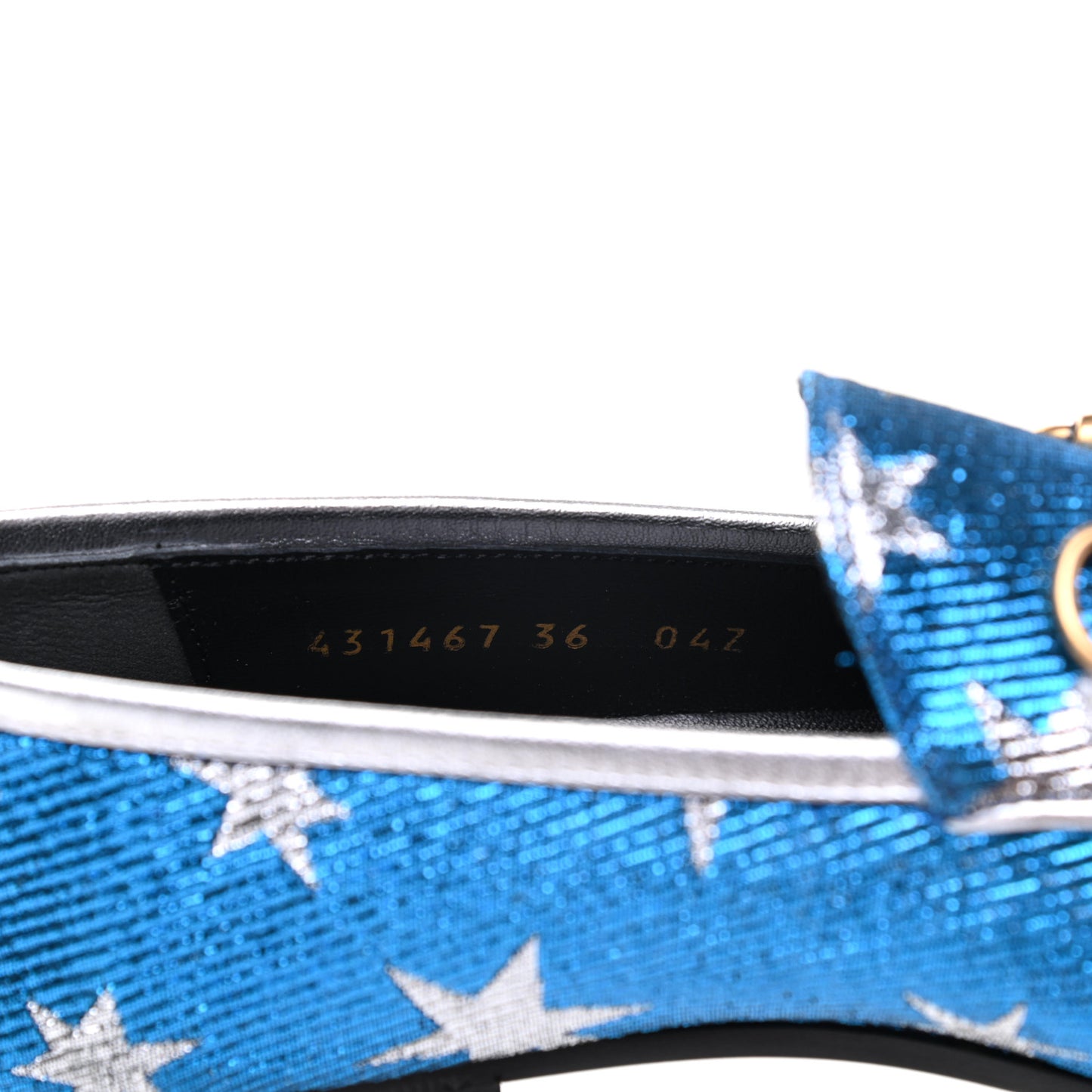 Lurex Calfskin Starry Sky Womens Jordaan Loafers 36 Bluette Silver