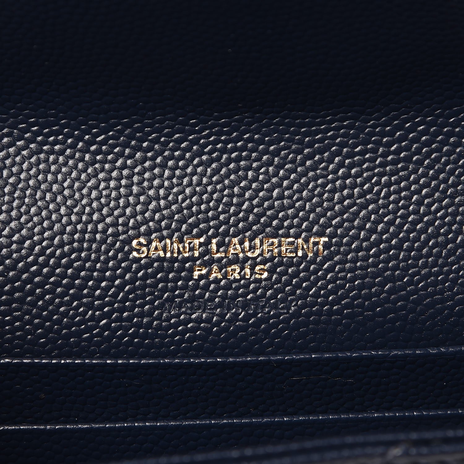 Saint Laurent Grain De Poudre Matelasse Chevron Small Monogram Envelope Wallet Navy 6 of 7