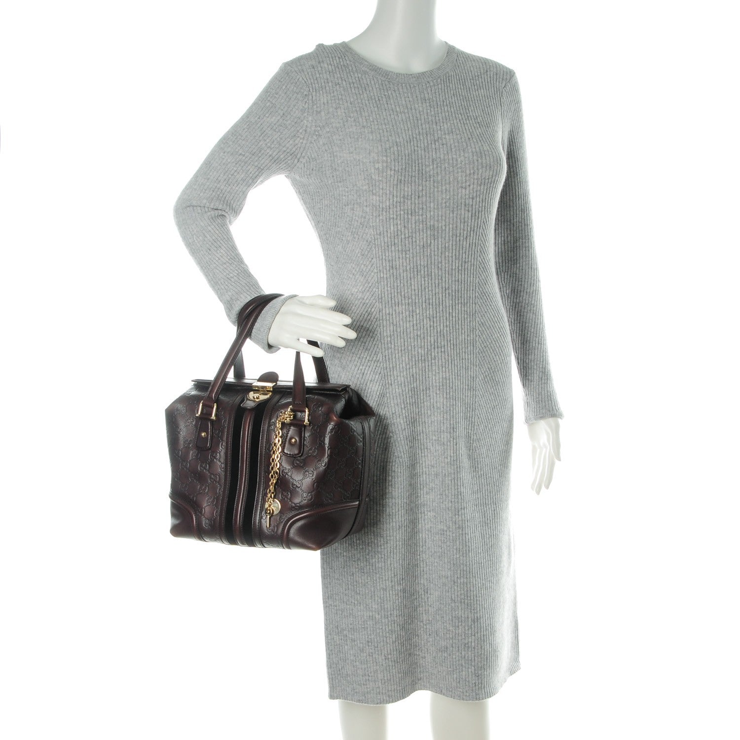 Gucci Guccissima Treasure Boston Dark Brown 2 of 10