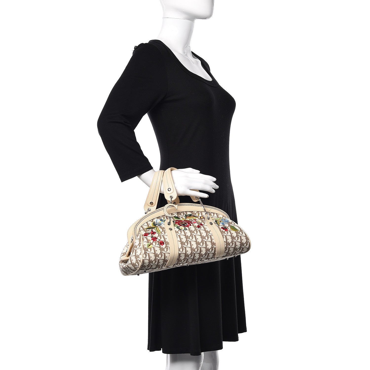 Christian Dior Monogram Vintage Flowers Bowler Beige 2 of 17
