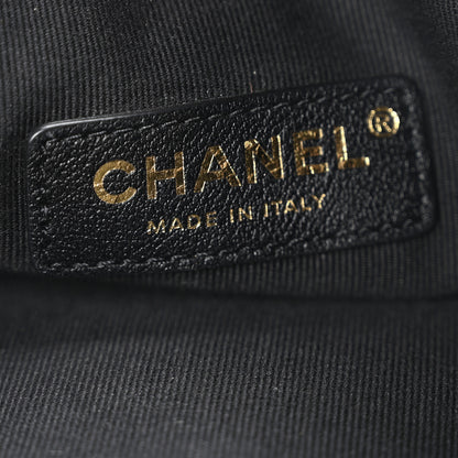 Chanel Shiny Crumpled Lambskin Quilted Medium Preppy Pocket Camera Case Black 6 of 10