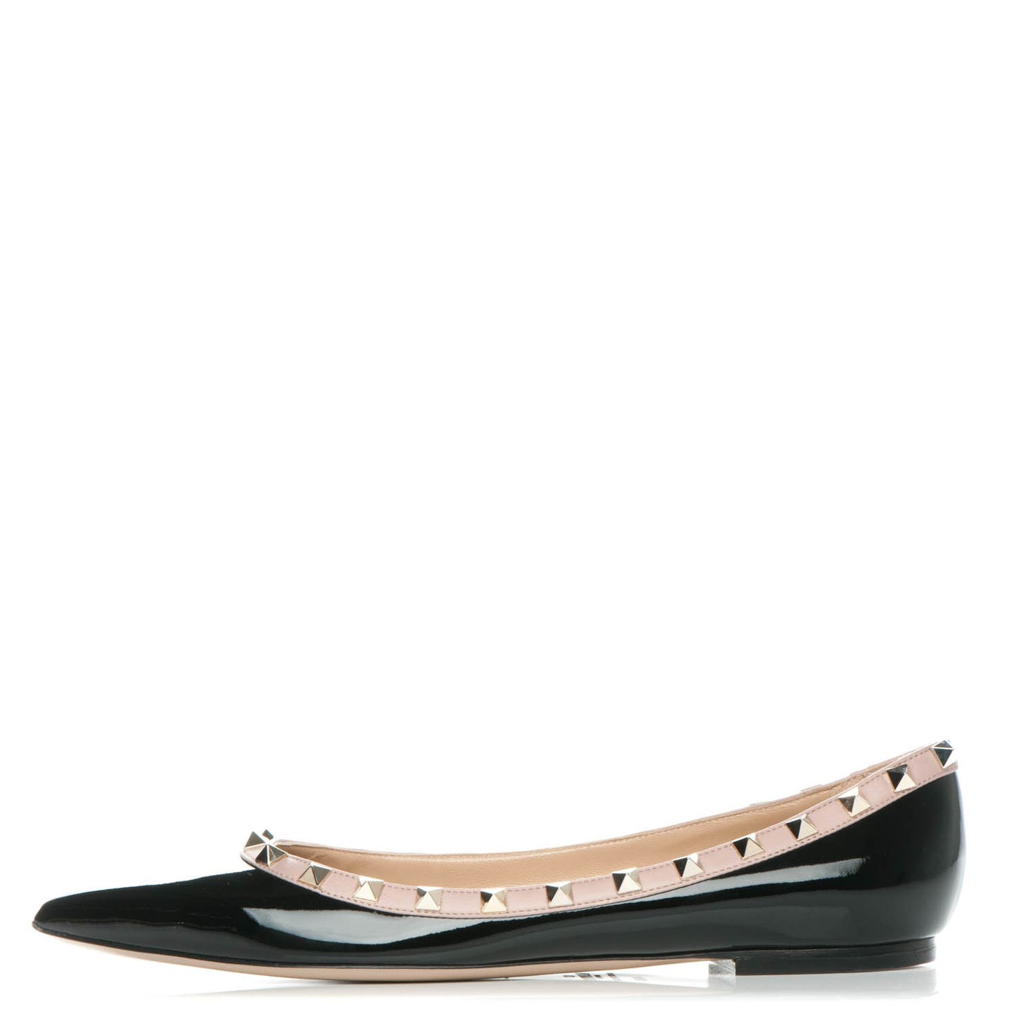 Patent Rockstud Ballerina Flats 40.5 Black Poudre