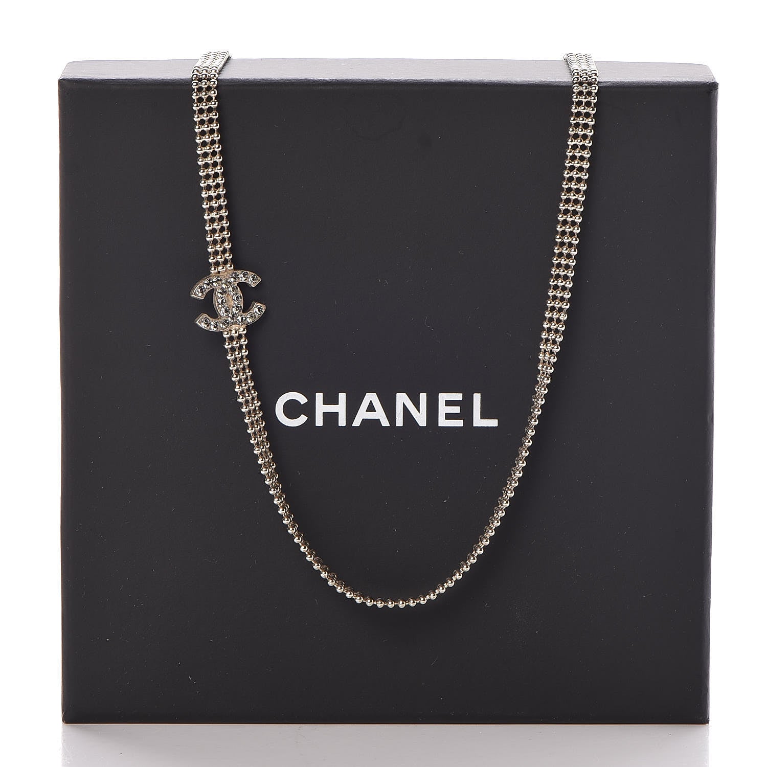 Chanel Crystal CC Necklace Gold 7 of 7