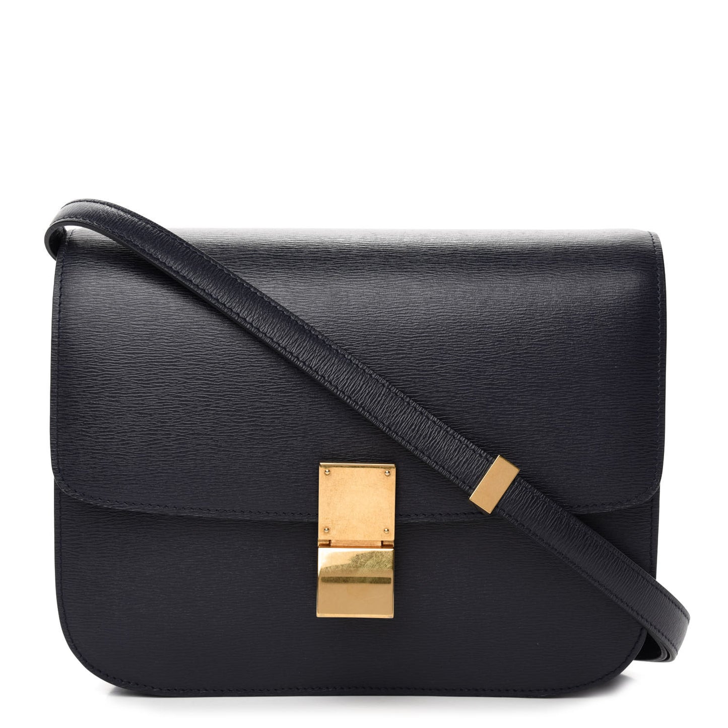 Liege Calfskin Medium Classic Box Flap Bag Dark Blue