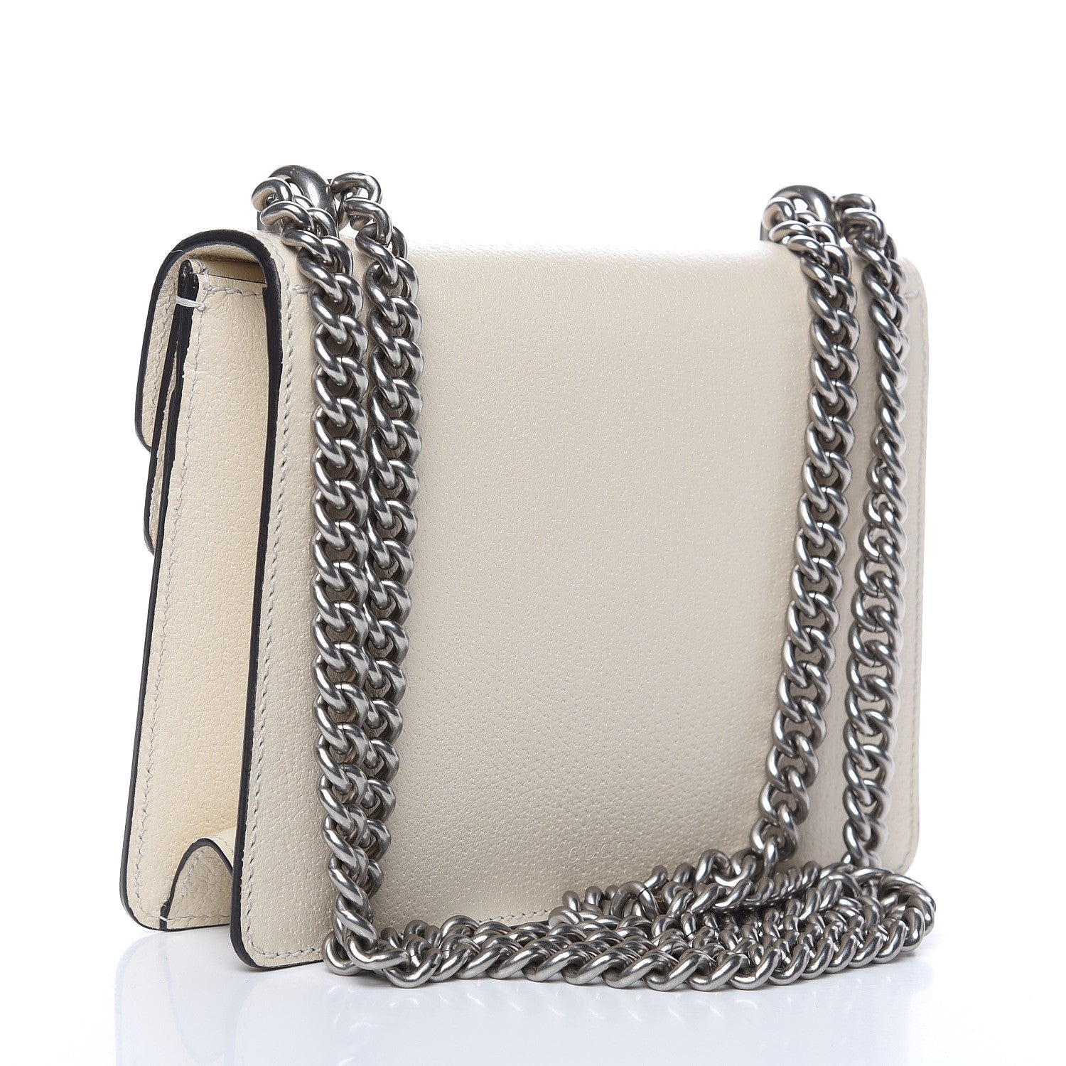 Gucci Textured Calfskin Crystal Mini Dionysus Shoulder Bag Mystic White 3 of 10