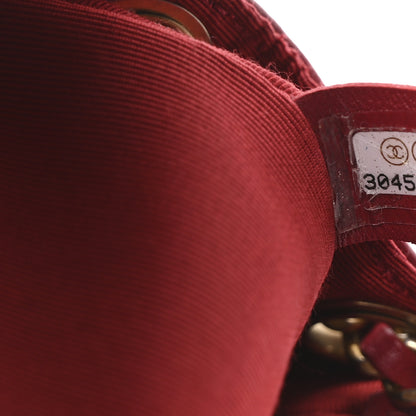 Chanel Calfskin Quilted Small CC Chain Accordion Tote Red 7 of 10