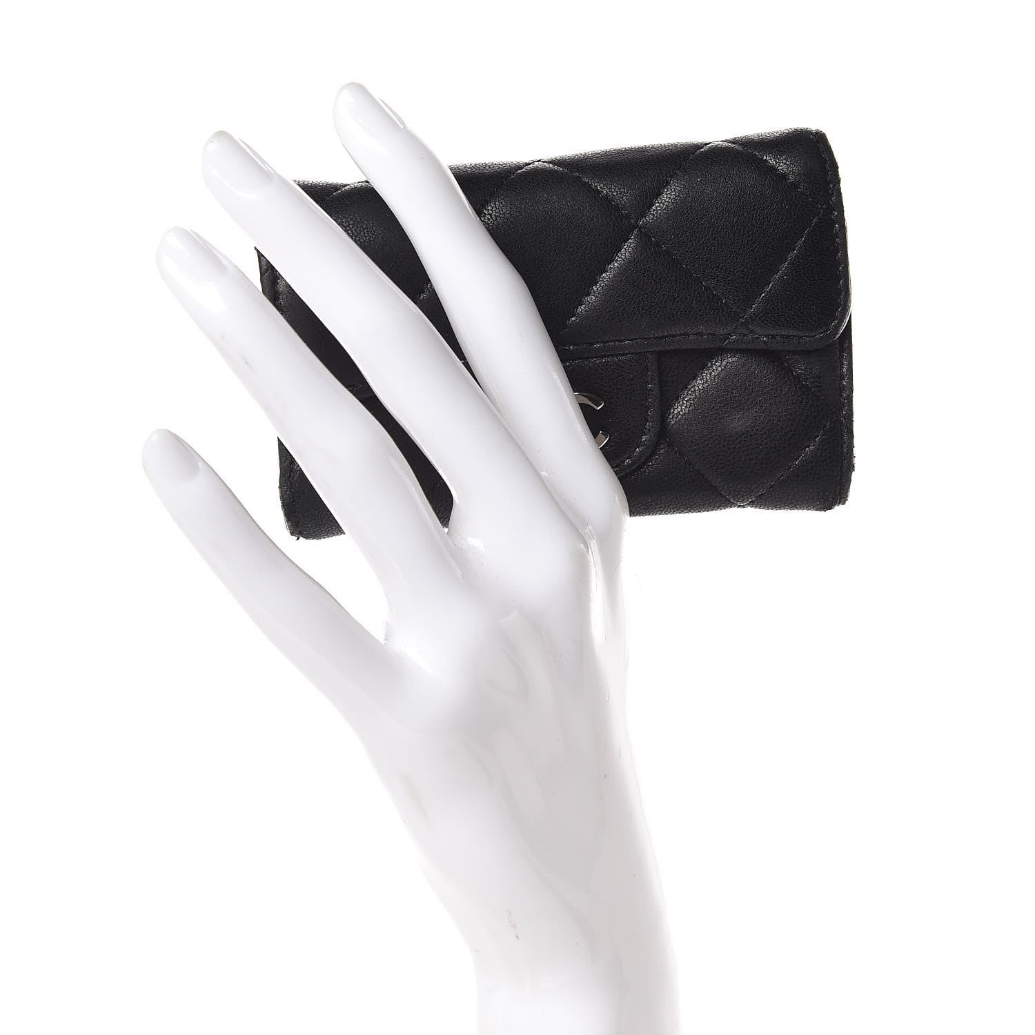 Chanel Lambskin Quilted 6 Key Holder Black 2 of 18