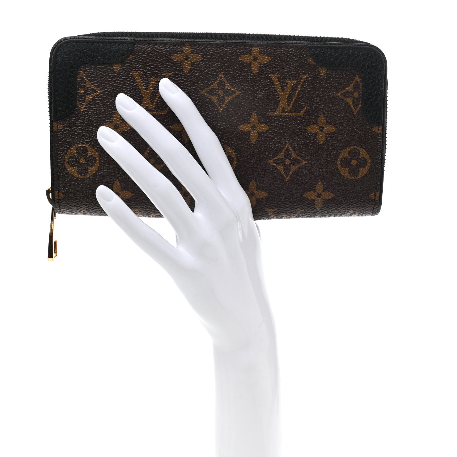 Louis Vuitton Monogram Zippy Retiro Wallet Black 2 of 7