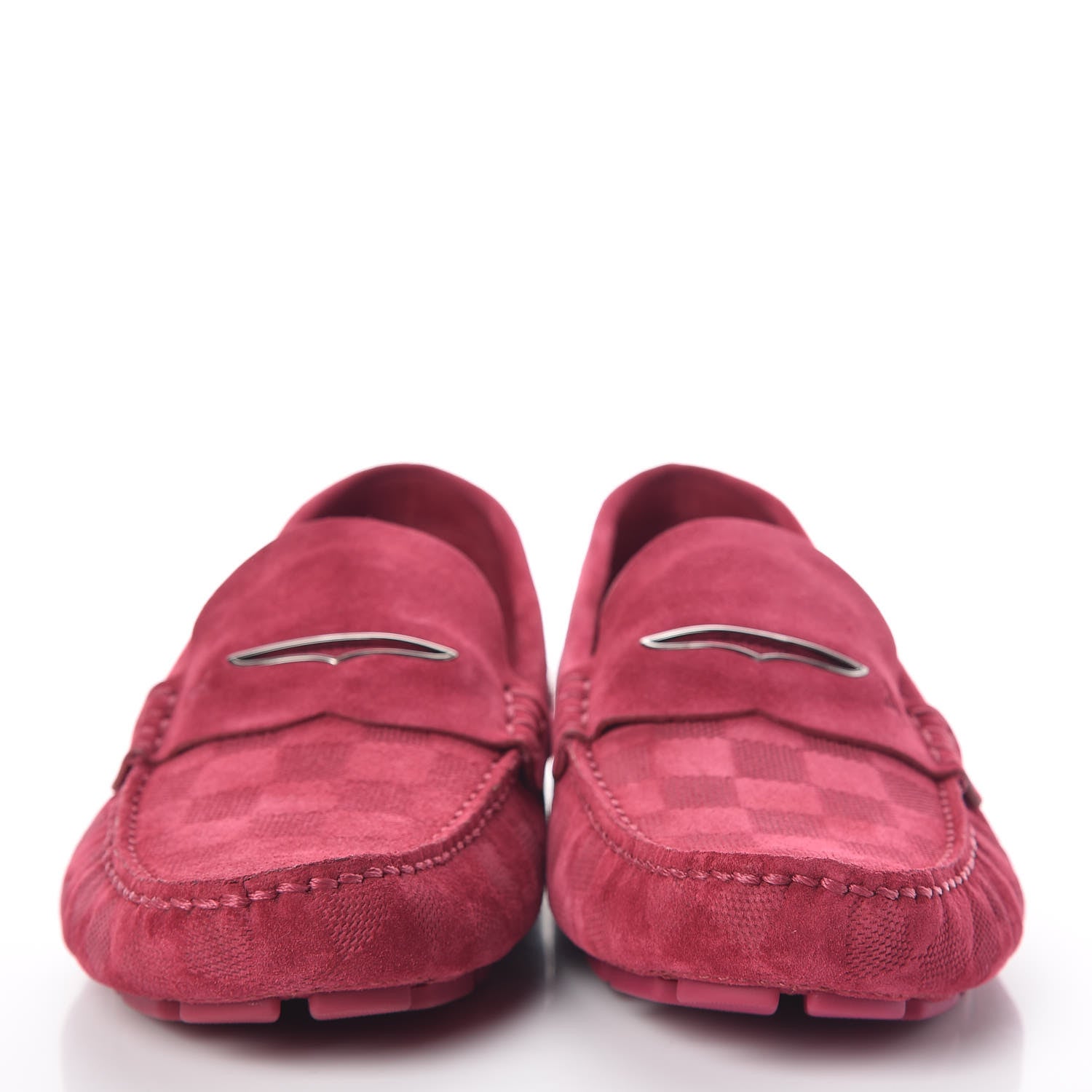 Louis Vuitton Damier Infini Mens Hockenheim Moccasin Loafers 6.5 Fuchsia 2 of 9